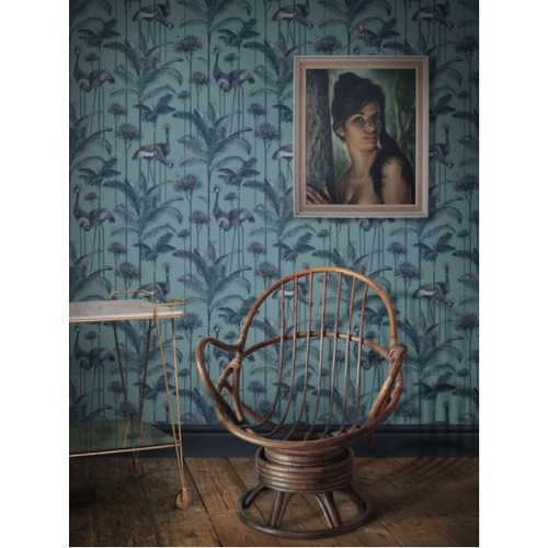Crane Fonda | Bird and Palm Wallpaper
