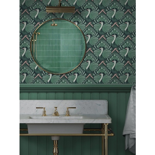 Zsa Zsa | Art Deco Ostrich Wallpaper