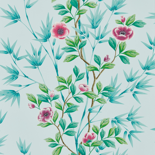 Lady Alford | Sky Blue & Pink Flowers
