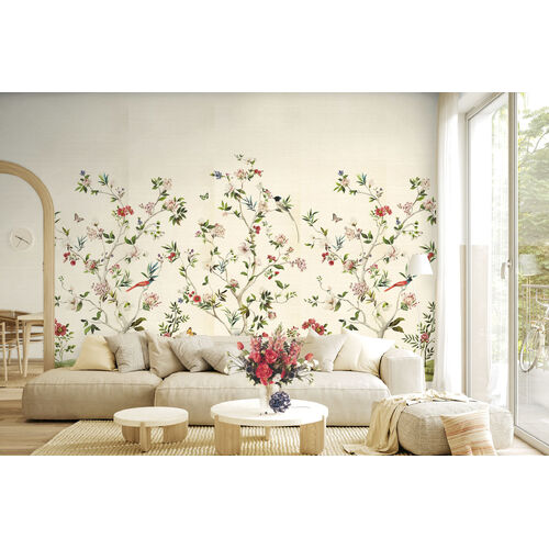 Chinoiserie Magnolia | Grasscloth Mural
