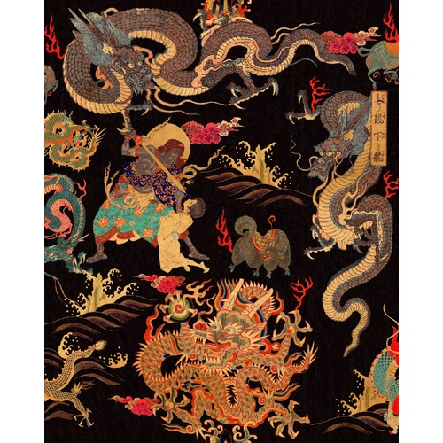 Dragons of Tibet | Chinoiserie Wallpaper