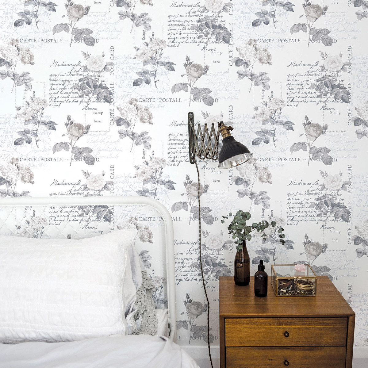 Holden Decor Fawning Feather Grey/Rose Gold 12629 Wallpaper