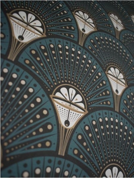 Luxury Art Deco Wallpaper | Deco Swan Midnight by Becca Who