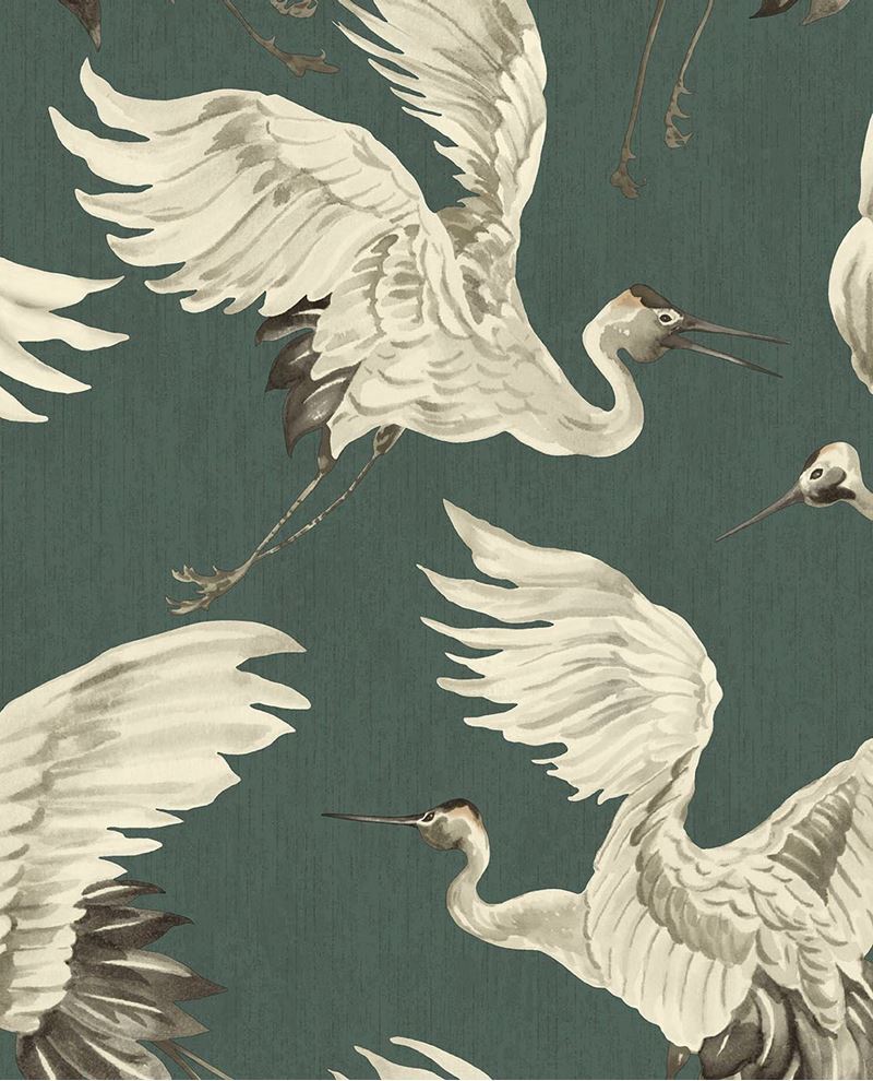 Oasis | 317355 - Cranes in Flight Vintage Style wallpaper