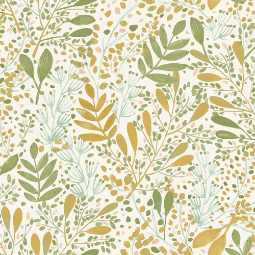 Green Life Joy | Painted Leaves Wallpaper