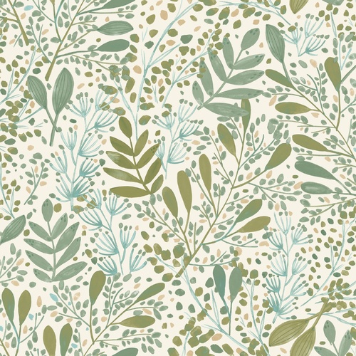 Green Life Joy | Painted Leaves Wallpaper