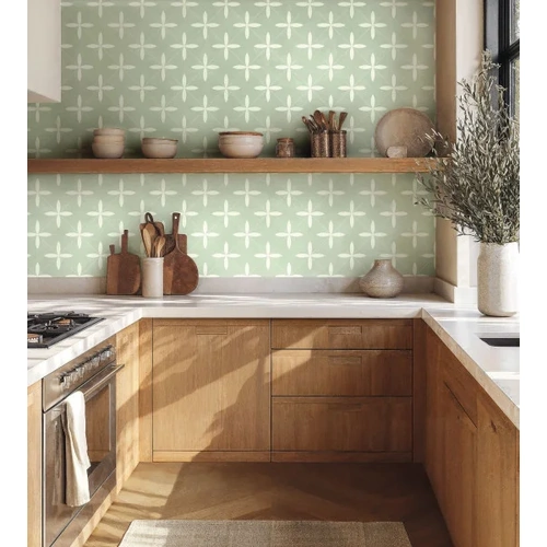 Cement Tiles | Petal Motif Tile Wallpaper