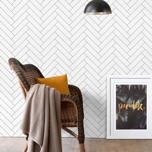 Tile Grove | Classic Herringbone Wallpaper