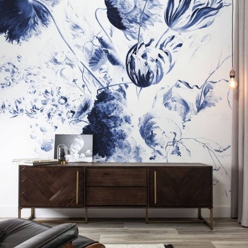 Royal Blue Flower 2 Wall Mural