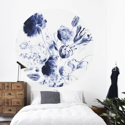 Royal Blue Flowers Circle