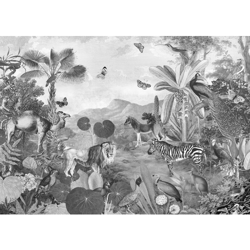 Mural | Flora and Fauna - Black & White Jungle