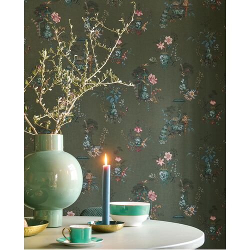 Ceramic Garden | Oriental Foliage Wallpaper