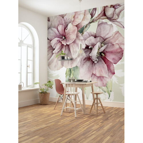 Komar Mural |  La Flor | Large Pink Flowers