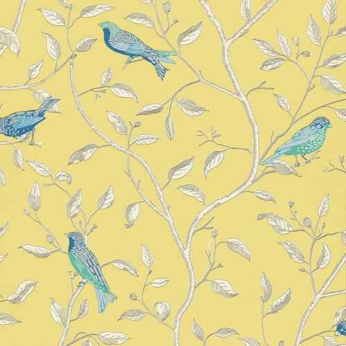 Finches | Soft Yellow with Blue Birds