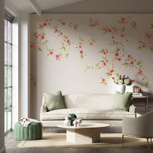 Rosa | Pink Trailing Cherry Blossom Panels