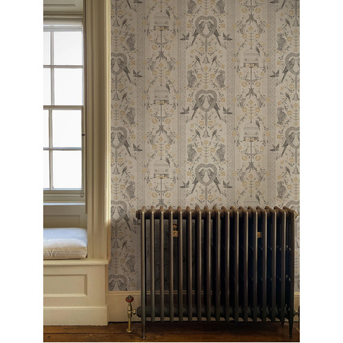 Bye Bye Birdie | Delicate Striped Damask Wallpaper