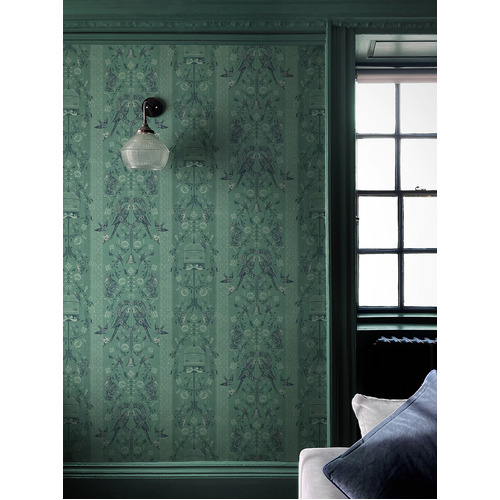 Bye Bye Birdie | Delicate Striped Damask Wallpaper