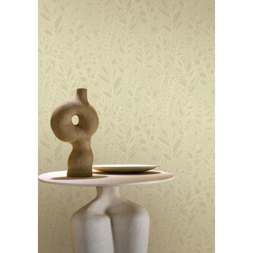 Astragale | Embroidered Leaves Wallpaper