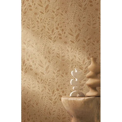 Astragale | Embroidered Leaves Wallpaper