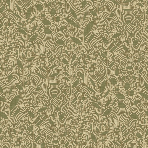 Astragale | Embroidered Leaves Wallpaper