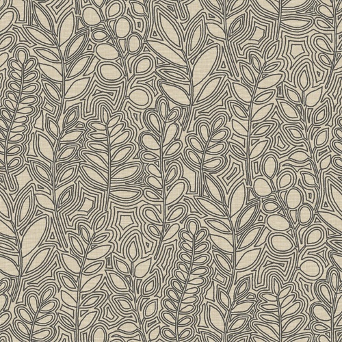 Astragale | Embroidered Leaves Wallpaper