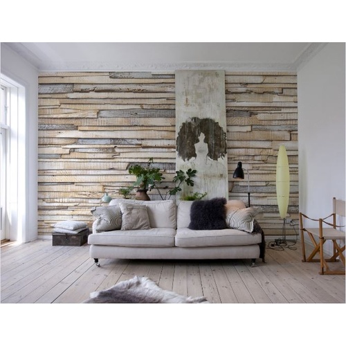 Whitewashed Wood | Wood Plank Mural