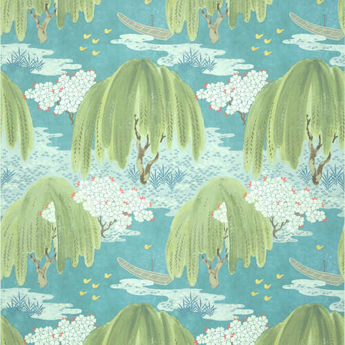 Willow Tree | Garden Scene Wallpaper