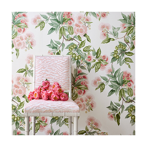 Camellia Garden | Floral Branch Wallpaper