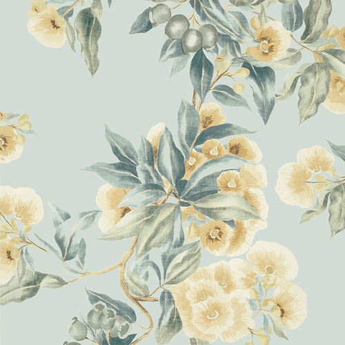 Camellia Garden | Floral Branch Wallpaper