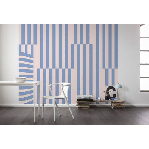 Plural | Blue Abstract Stripe Mural