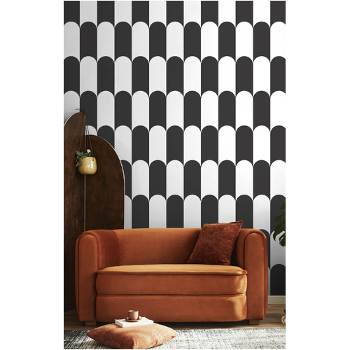 Yin Yang | Scalloped Checker Wallpaper