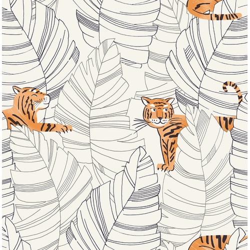 Tigers | Tropical Leaf Wallpaper