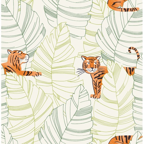 Tigers | Tropical Leaf Wallpaper