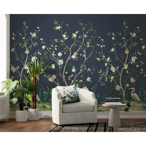 Heron Botanical Mural