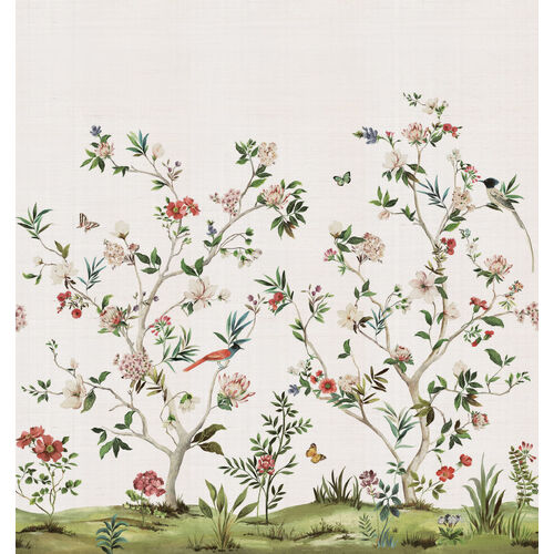 Chinoiserie Magnolia | Grasscloth Mural