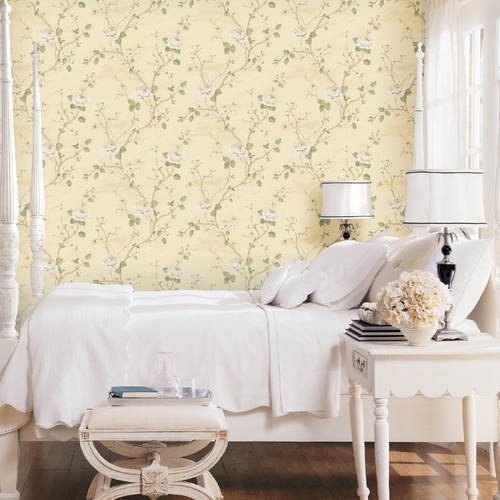 White Flower | Branching Florals Wallpaper