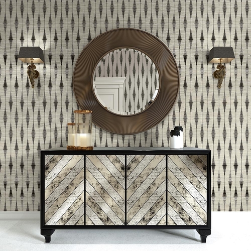 Ikat Grasscloth | Geo Stripe Wallpaper