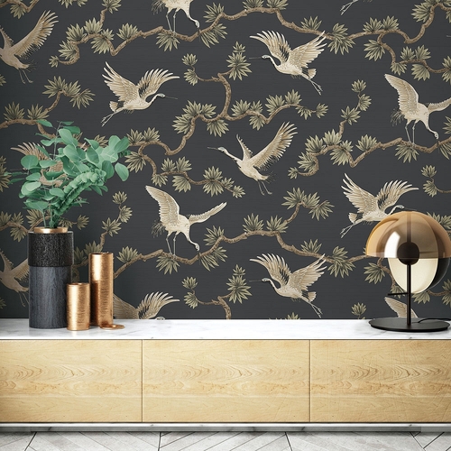 Cranes | Birds on Branch Wallpaper