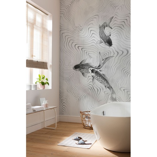 Perfect Pond | Simple Wavy Koi Mural