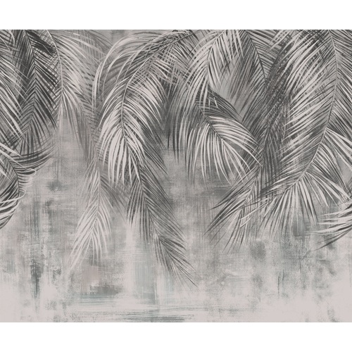 Natural Nuances | Grey Palms Mural