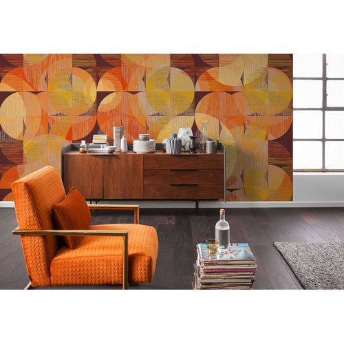 Seventies Swing | Orange Geometrics Mural