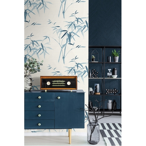 Bamboo Breeze | Oriental Leaf Wallpaper