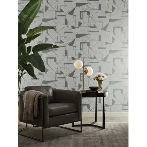 Abstract Geo | Metallic Line Form Wallpaper