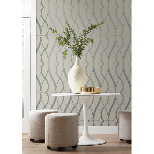 Graceful Geo | Metallic Trellis Wallpaper