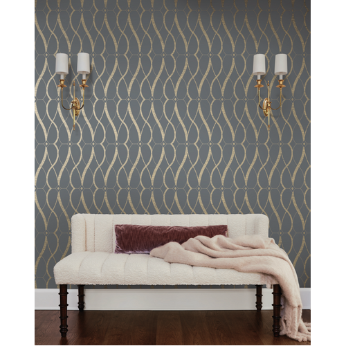 Graceful Geo | Metallic Trellis Wallpaper