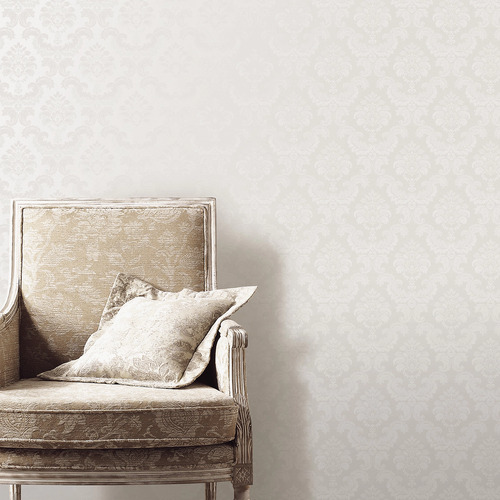 Feathered Damask | Vintage Flower Wallpaper