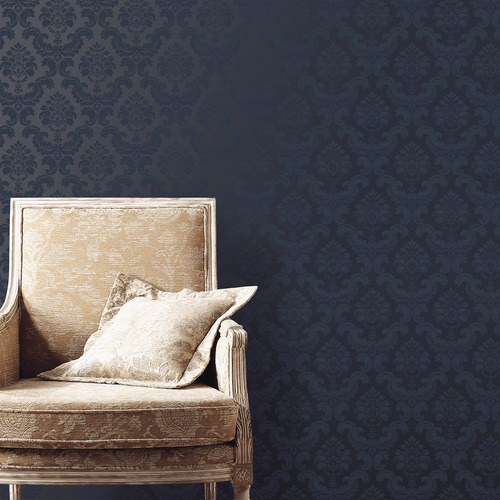 Feathered Damask | Vintage Flower Wallpaper