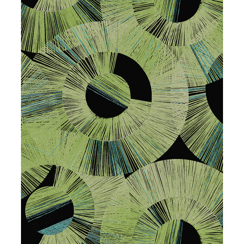 Circum | Brush Stripe Circles Wallpaper