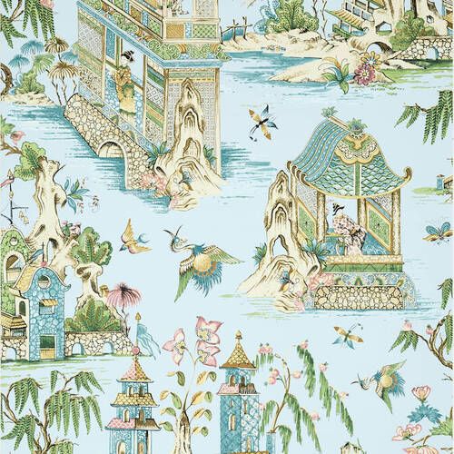 Grand Palace | Chinoiserie Scene Wallpaper