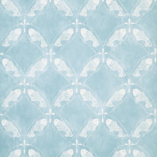Santorini | Fish Trellis Wallpaper